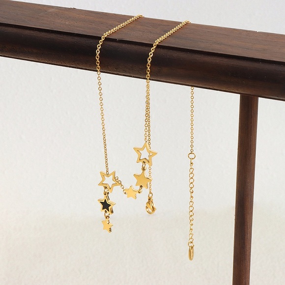 Titanium Steel Geometric Drop Necklace - Picture 3 of 3